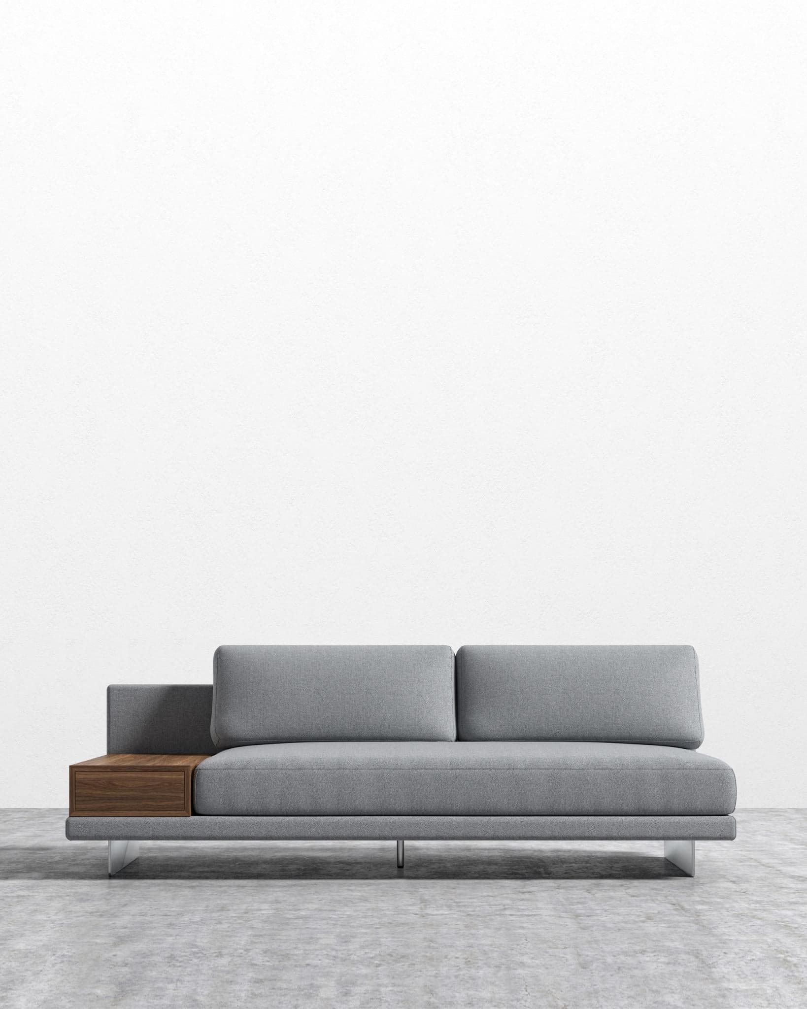 Dresden Armless Sofa with Side Table
