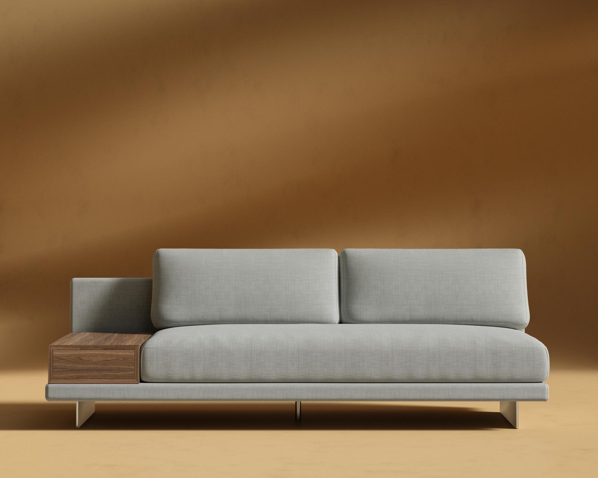 Dresden Armless Sofa with Side Table